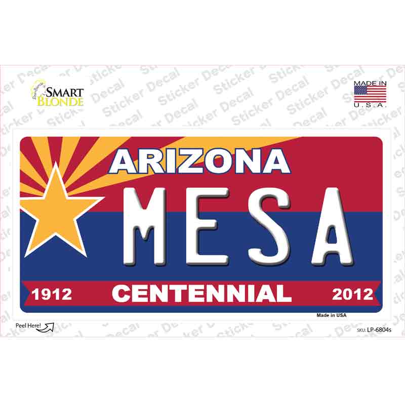 LP-6804s-M Arizona Centennial Mesa Novelty Sticker Decal - Medium