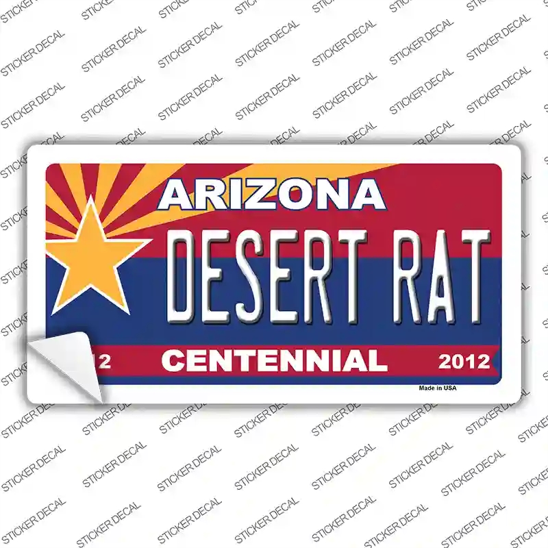 LP-6810s-S Arizona Centennial Desert Rat Novelty Sticker Decal - Small