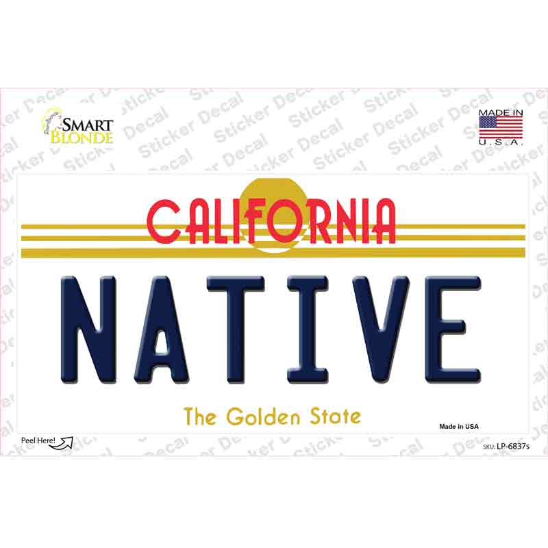 LP-6837s-M Native California Novelty Sticker Decal - Medium