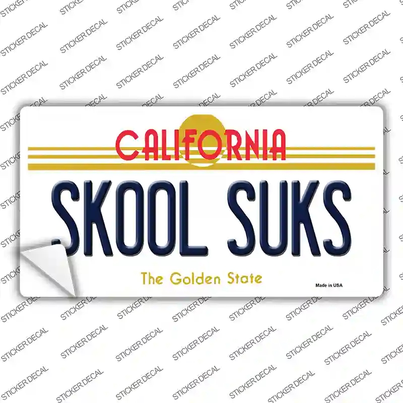 LP-6846s-S Skool Suks California Novelty Sticker Decal - Small