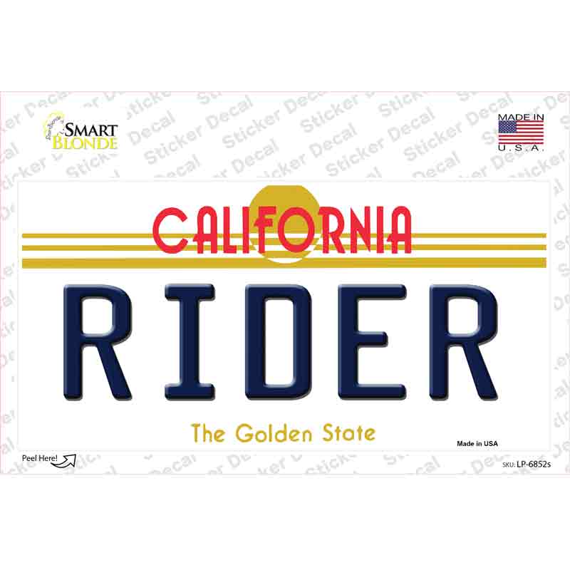 LP-6852s-M Rider California Novelty Sticker Decal - Medium