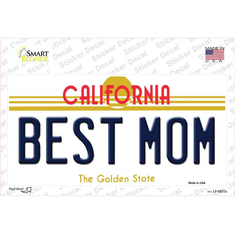LP-6855s-M Best Mom California Novelty Sticker Decal - Medium