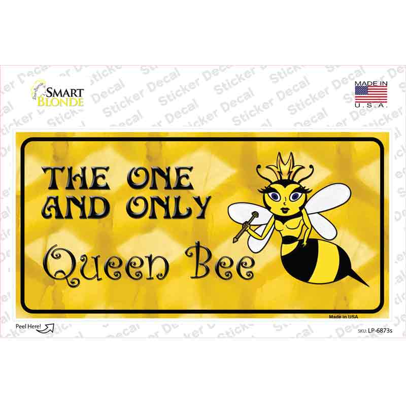 LP-6873s-M Queen Bee Yellow Novelty Sticker Decal - Medium
