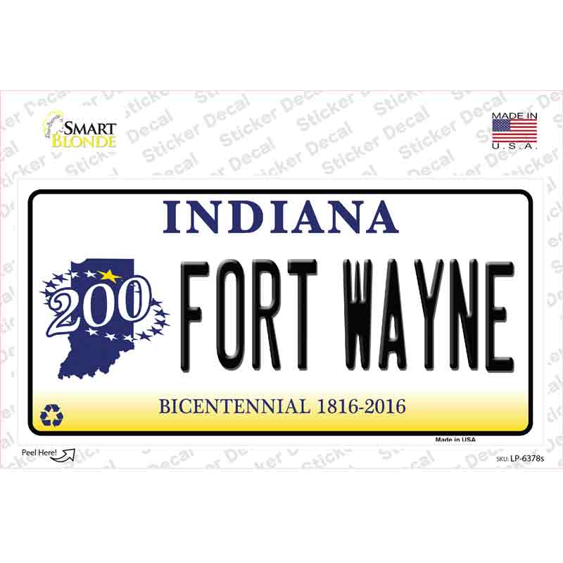 LP-6378s-M Fort Wayne Indiana Novelty Sticker Decal - Medium