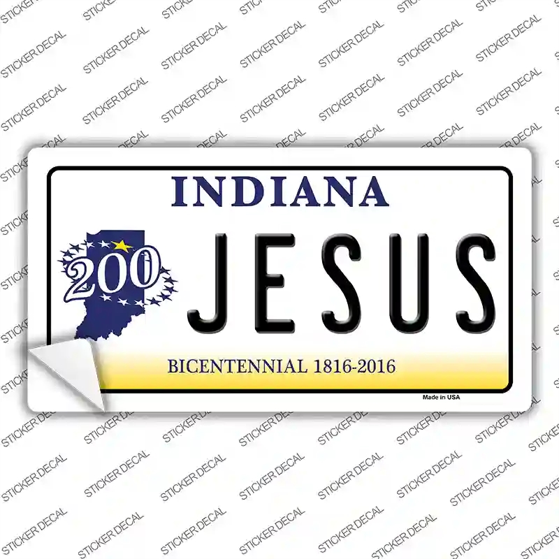 LP-6401s-L Jesus Indiana Novelty Sticker Decal - Large