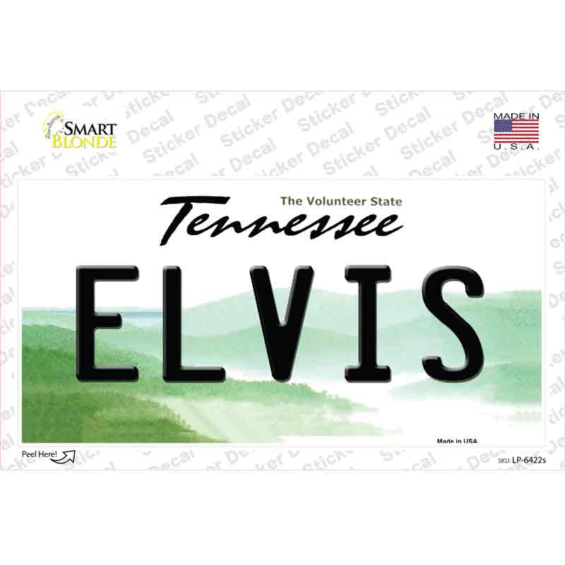 LP-6422s-M Elvis Tennessee Novelty Sticker Decal - Medium