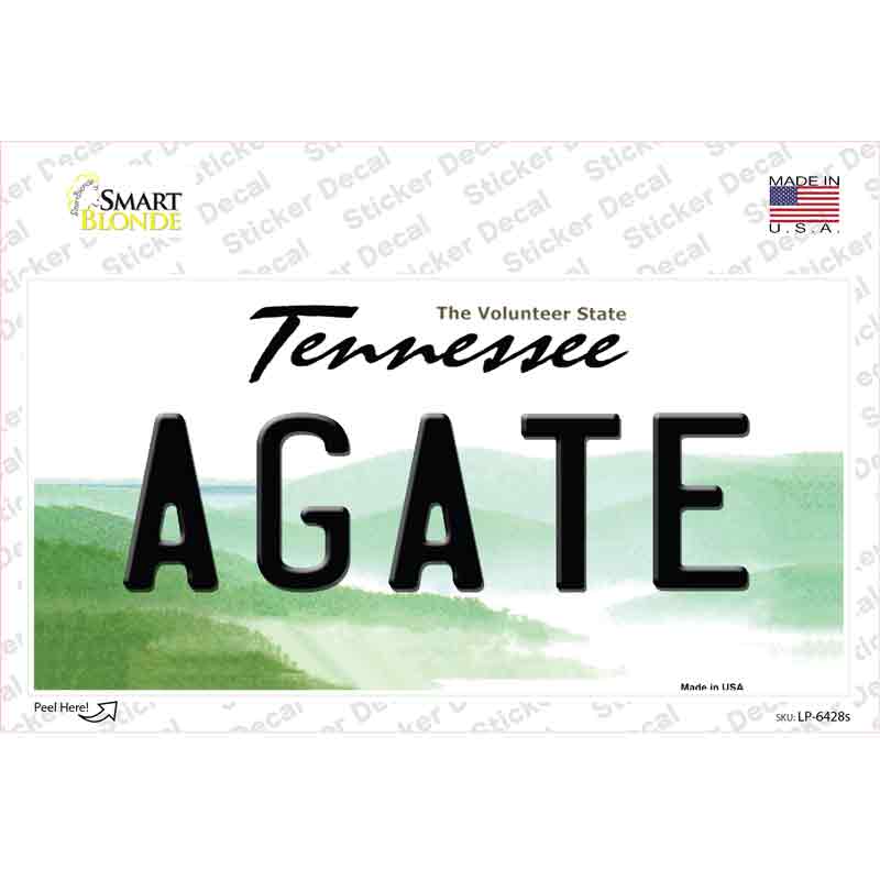 LP-6428s-M Agate Tennessee Novelty Sticker Decal - Medium