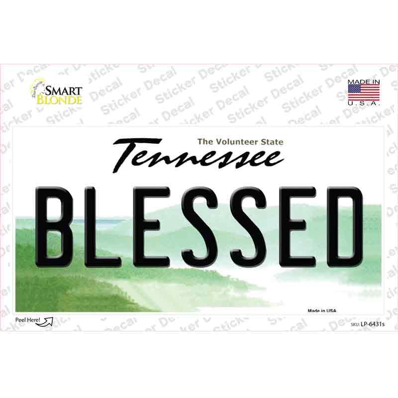 LP-6431s-M Blessed Tennessee Novelty Sticker Decal - Medium