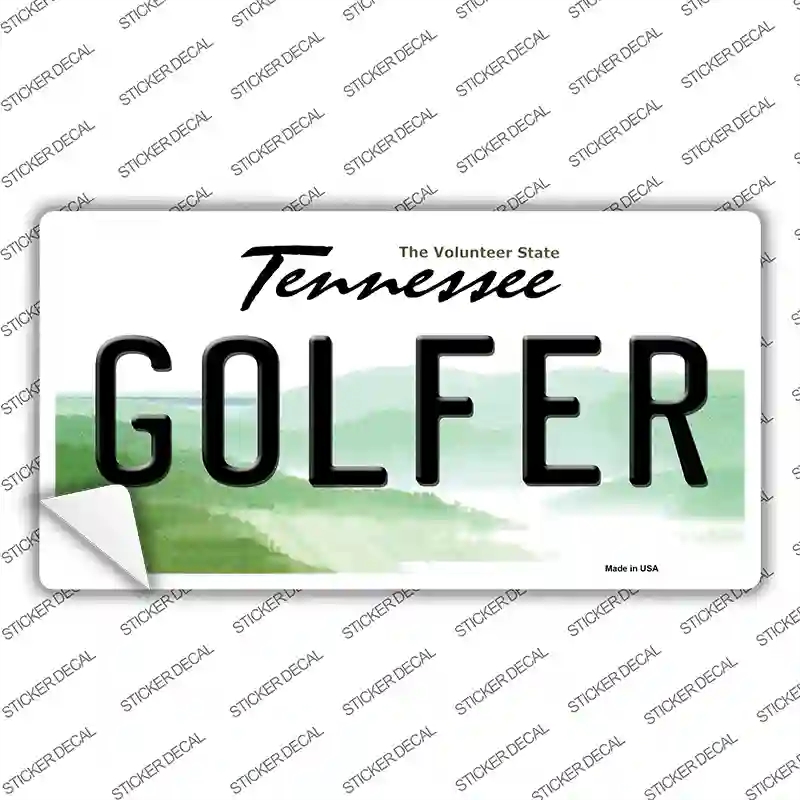 LP-6433s-S Golfer Tennessee Novelty Sticker Decal - Small