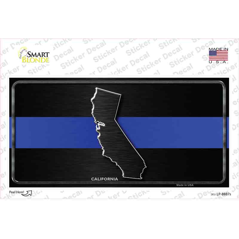 LP-8887s-M California Thin Blue Line Novelty Sticker Decal - Medium
