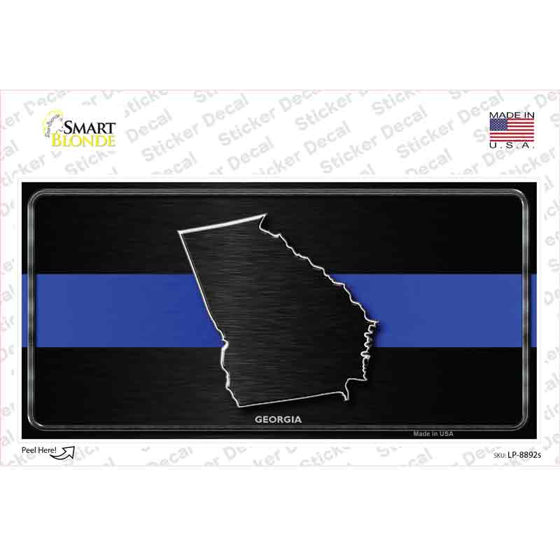 LP-8892s-M Georgia Thin Blue Line Novelty Sticker Decal - Medium