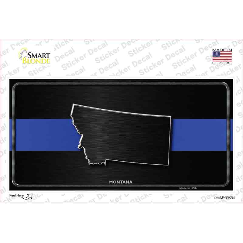 LP-8908s-M Montana Thin Blue Line Novelty Sticker Decal - Medium