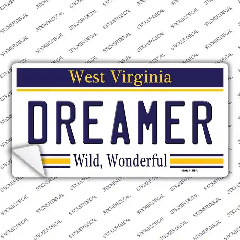 LP-6527s-S Dreamer West Virginia Novelty Sticker Decal - Small