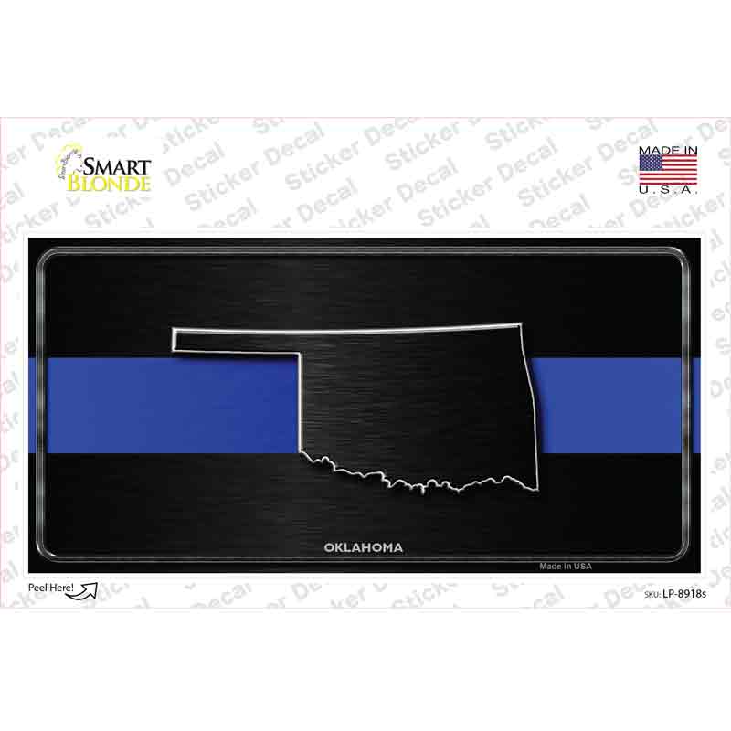 LP-8918s-M Oklahoma Thin Blue Line Novelty Sticker Decal - Medium