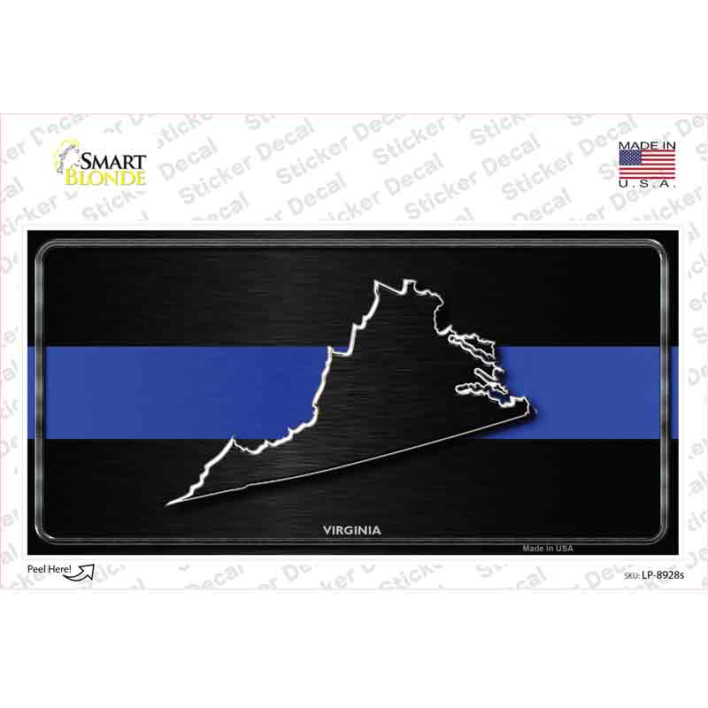 LP-8928s-M Virginia Thin Blue Line Novelty Sticker Decal - Medium