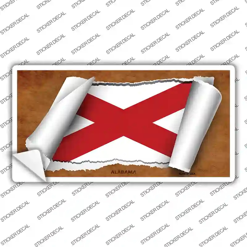 LP-9008s-S Alabama Flag Scroll Novelty Sticker Decal - Small