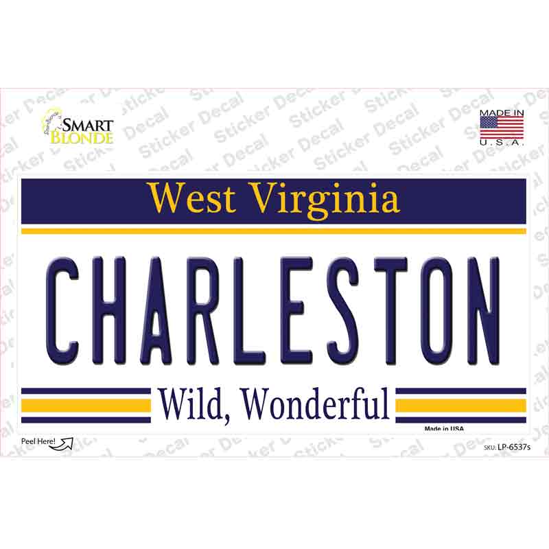 LP-6537s-M Charleston West Virginia Novelty Sticker Decal - Medium