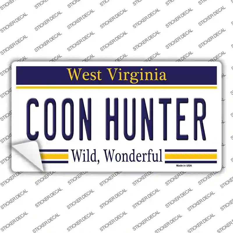 LP-6547s-L Coon Hunter West Virginia Novelty Sticker Decal - Large