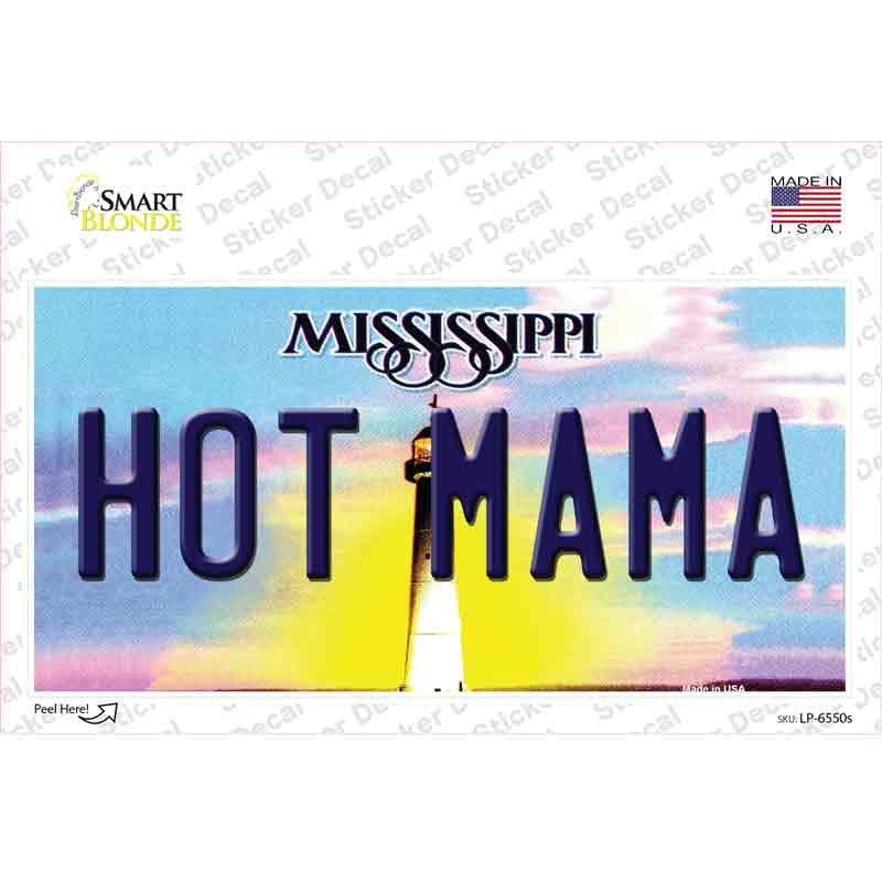 LP-6550s-M Hot Mama Mississippi Novelty Sticker Decal - Medium