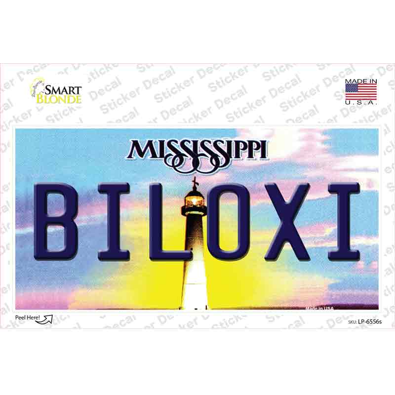 LP-6556s-M Biloxi Mississippi Novelty Sticker Decal - Medium