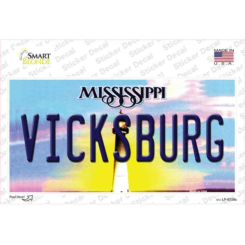 LP-6558s-M Vicksburg Mississippi Novelty Sticker Decal - Medium