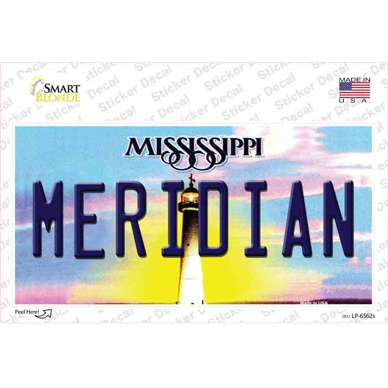 LP-6562s-M Meridian Mississippi Novelty Sticker Decal - Medium