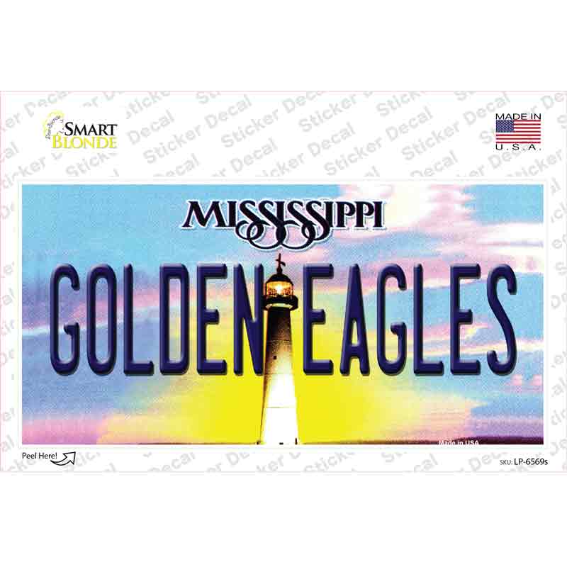 LP-6569s-M Golden Eagles Mississippi Novelty Sticker Decal - Medium