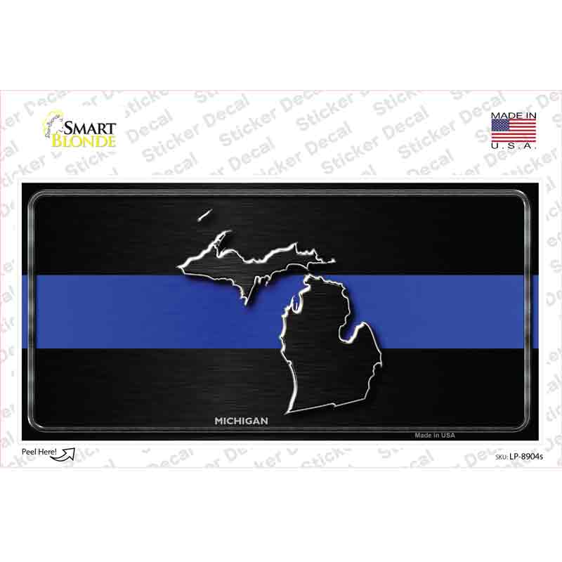 LP-8904s-M Michigan Thin Blue Line Novelty Sticker Decal - Medium