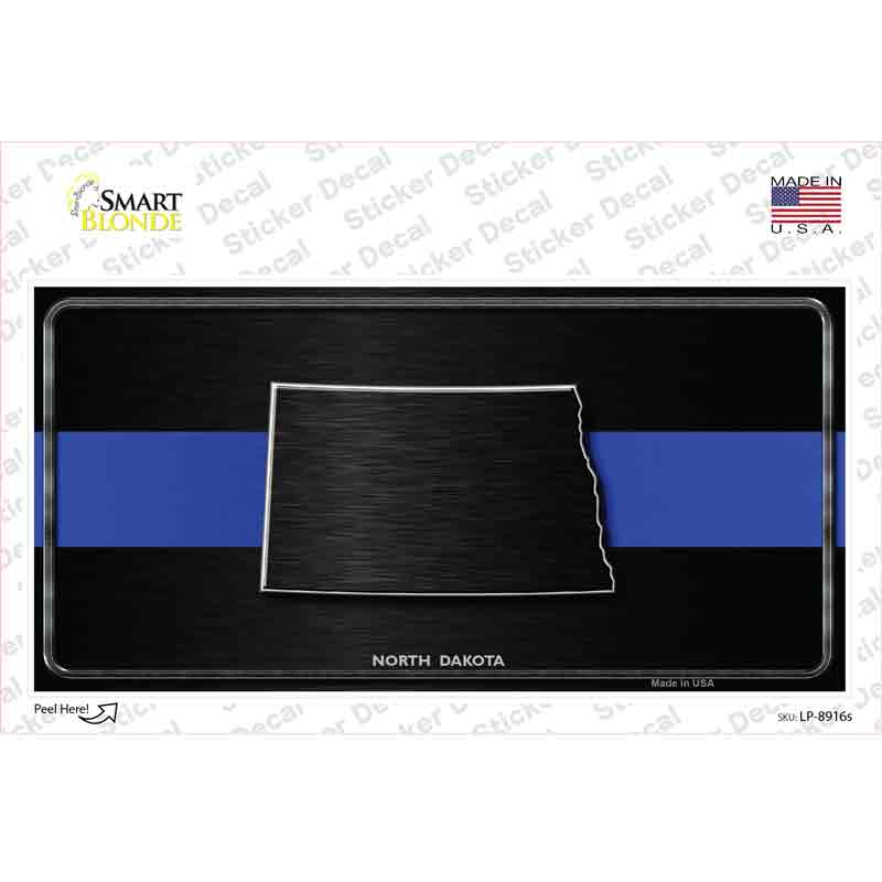 LP-8916s-M North Dakota Thin Blue Line Novelty Sticker Decal - Medium