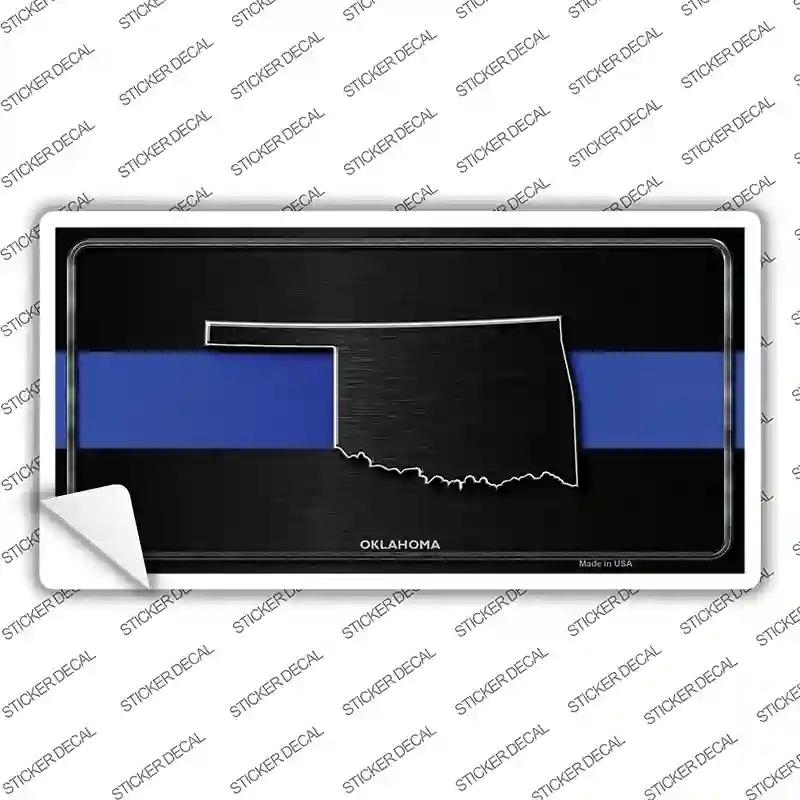 LP-8918s-S Oklahoma Thin Blue Line Novelty Sticker Decal - Small
