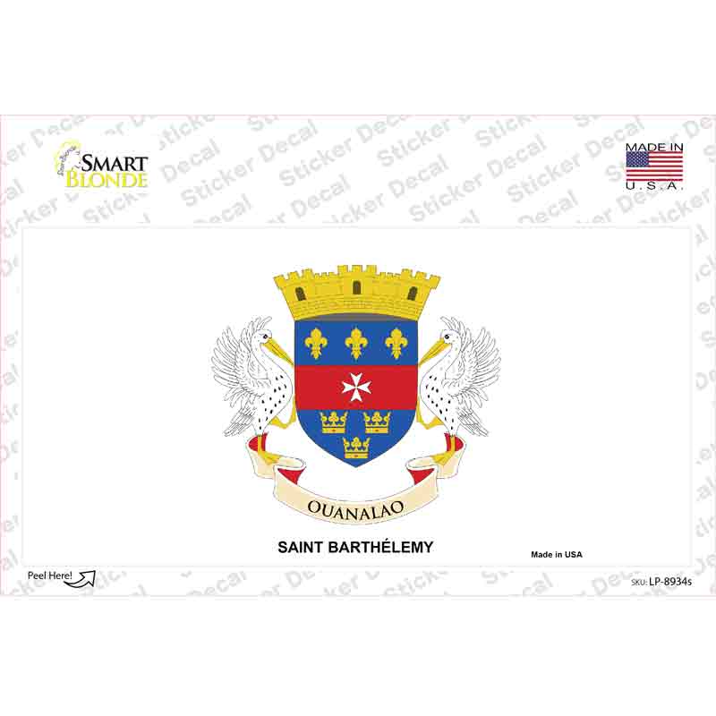 LP-8934s-M Saint Barthelemy Novelty Sticker Decal - Medium