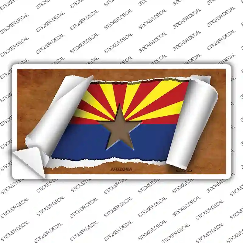 LP-9005s-L Arizona Flag Scroll Novelty Sticker Decal - Large