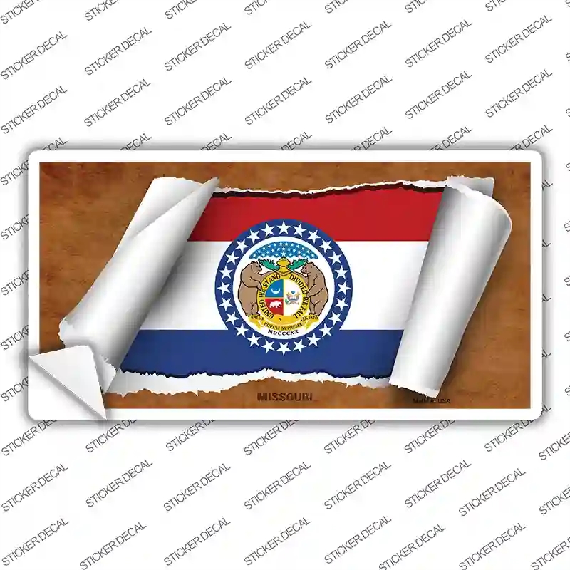 LP-9031s-XL Missouri Flag Scroll Novelty Sticker Decal - Extra Large