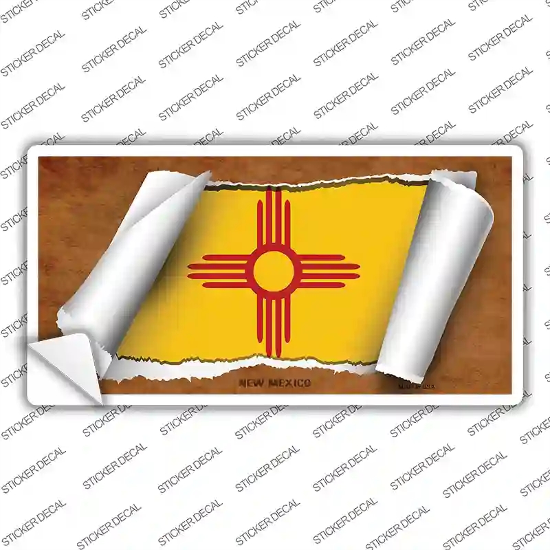 LP-9037s-S   Mexico Flag Scroll Novelty Sticker Decal - Small