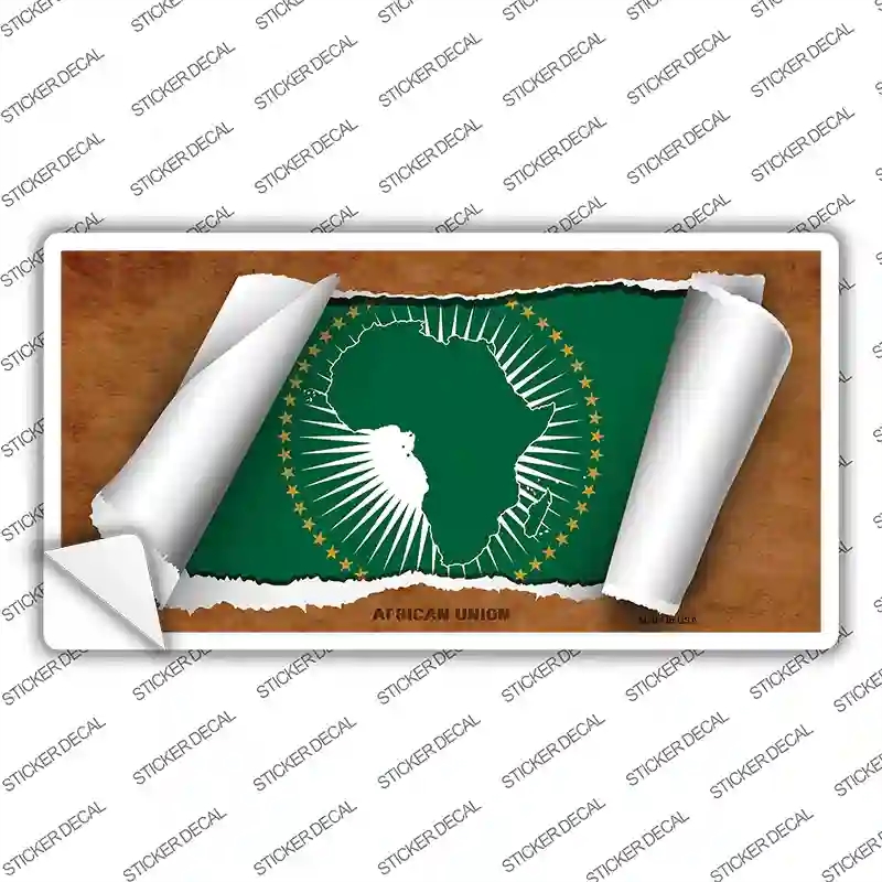 LP-9114s-S African Union Flag Scroll Novelty Sticker Decal - Small