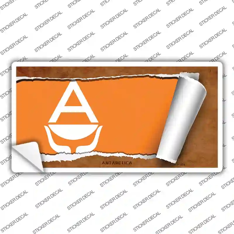 LP-9124s-XL Antarctica Flag Scroll Novelty Sticker Decal - Extra Large