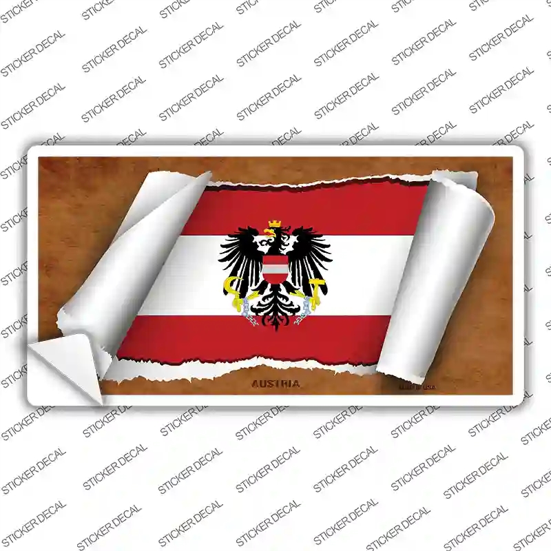 LP-9129s-L Austria Flag Scroll Novelty Sticker Decal - Large
