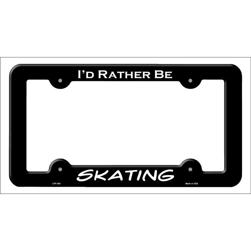LPF-054b 12 x 6 in. Skating Novelty Metal License Plate Frame - Black