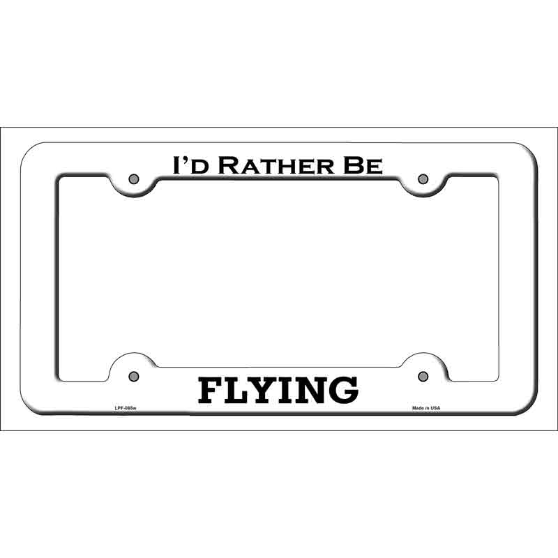 LPF-085w 12 x 6 in. Flying Novelty Metal License Plate Frame - White