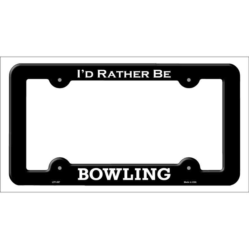 LPF-087b 12 x 6 in. Bowling Novelty Metal License Plate Frame - Black