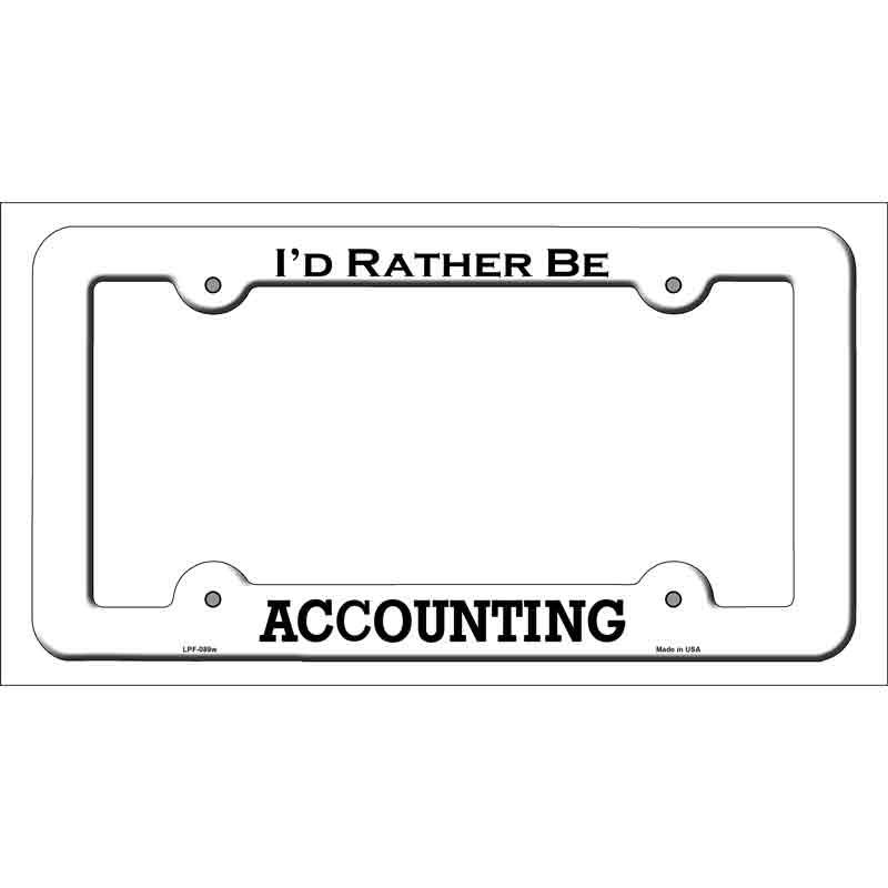 LPF-089w 12 x 6 in. Accounting Novelty Metal License Plate Frame - White