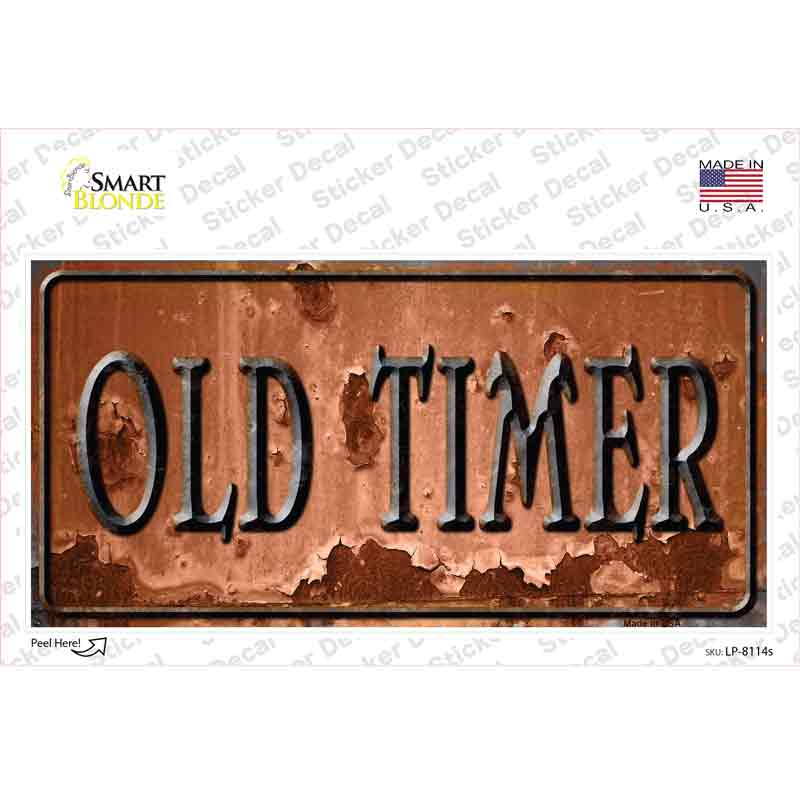 LP-8114s-M Old Timer Rusty Novelty Sticker Decal - Medium
