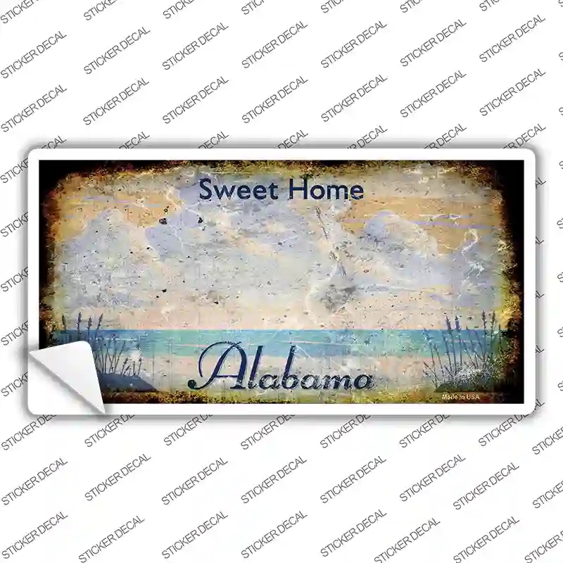LP-8118s-L Alabama State Rusty Novelty Sticker Decal - Large