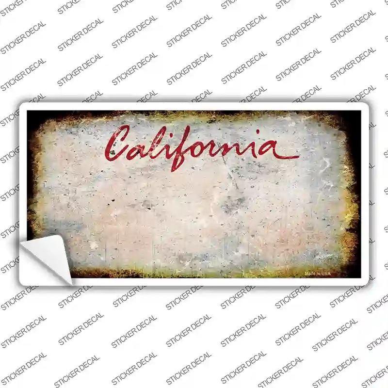 LP-8121s-L California State Rusty Novelty Sticker Decal - Large