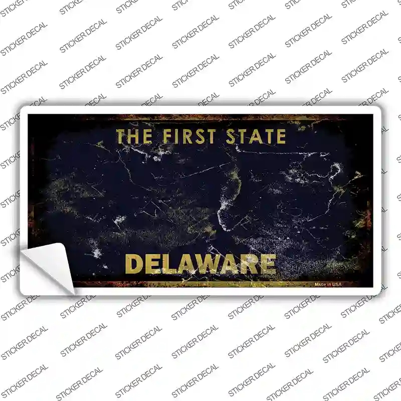LP-8125s-XL Delaware State Rusty Novelty Sticker Decal - Extra Large