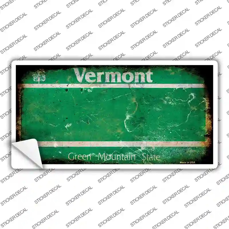 LP-8162s-L Vermont State Rusty Novelty Sticker Decal - Large