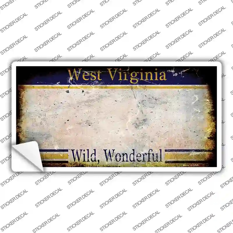 LP-8165s-XL West Virginia State Rusty Novelty Sticker Decal - Extra Large