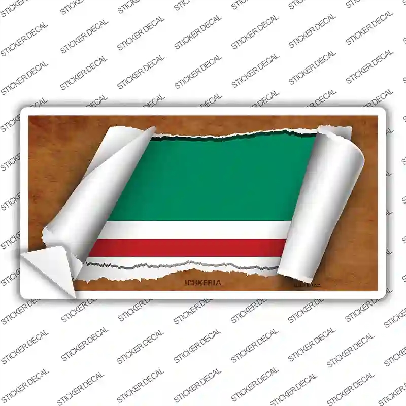 LP-9194s-S Ichkeria Flag Scroll Novelty Sticker Decal - Small