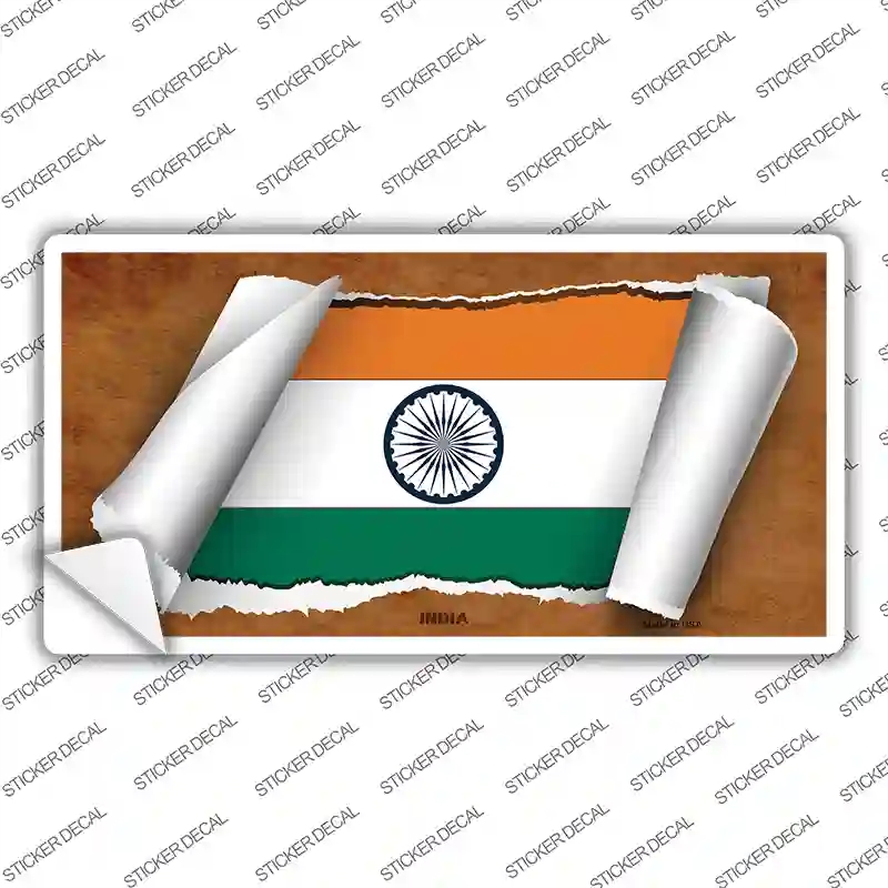 LP-9195s-XL India Flag Scroll Novelty Sticker Decal - Extra Large