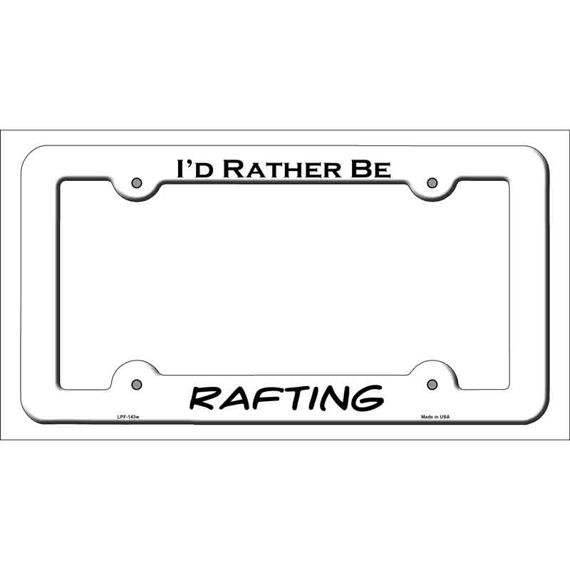 LPF-143w 12 x 6 in. Rafting Novelty Metal License Plate Frame - White
